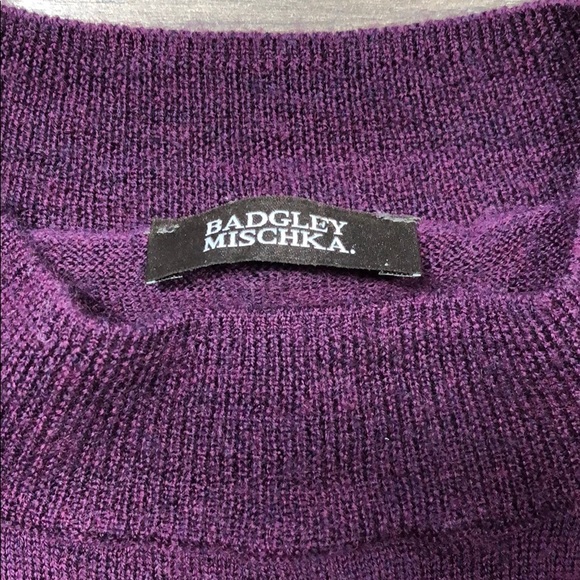 Badgley Mischka 100% Merino Wool purple Sweater - Sz L - Picture 9 of 15